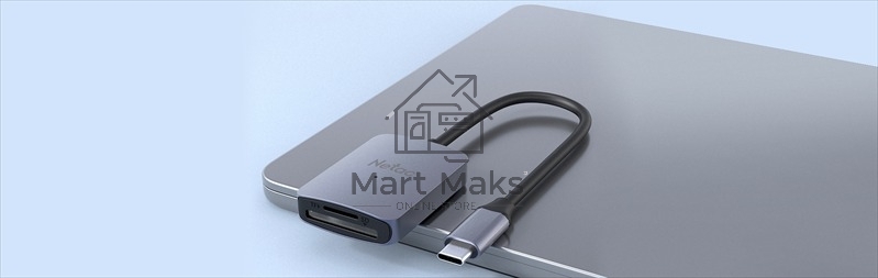 Кард-ридер Netac Flash WK12/серый/SD/SDHC/SDXC/microSD/microSDHC/microSDXC/USB 3.0 Type-C/пластик