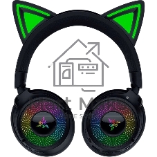 Гарнитура Razer Kraken Kitty V3 Pro чёрный, беспроводная + проводная, радиоканал, до 70 ч, подсветка