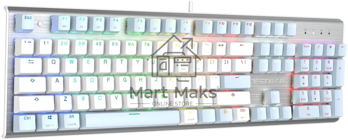 Клавиатура A4Tech Fstyler FS100 Neon проводная, USB, синий/белый