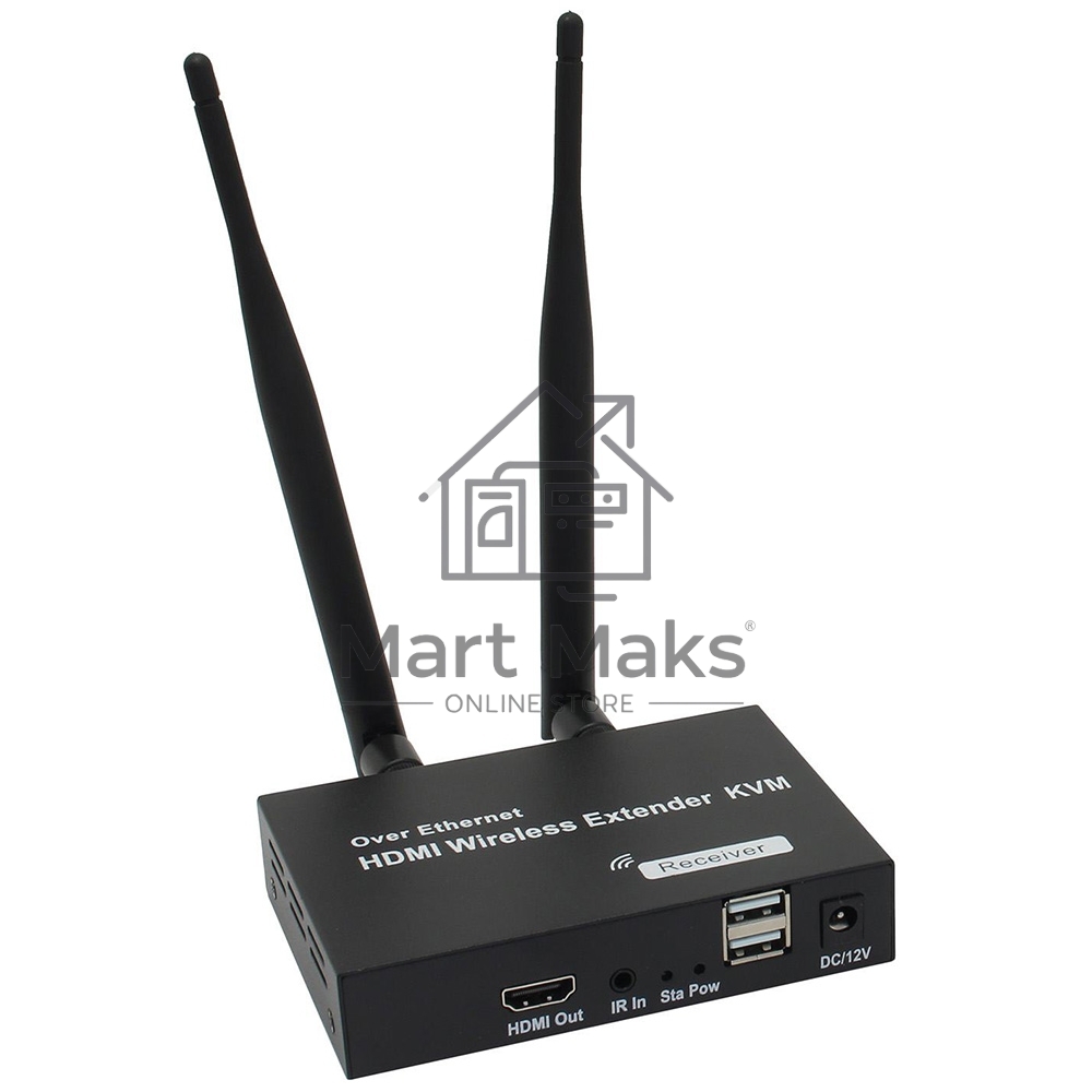 Удлинитель ORIENT VE054, WiFi HDMI KVM Extender (Tx+Rx), HDMI+USB беспроводной удлинитель до 200 м, HDMI 1.3, 1080p@60Hz, HDCP1.2, передача ИК сигнала управления, питание от внешних БП, метал. корпус (31372)
