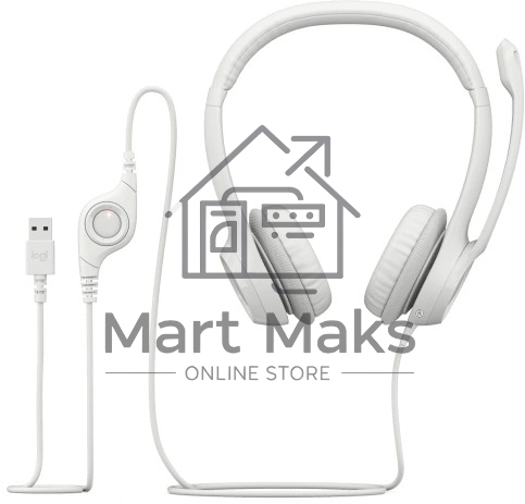 Наушники с микрофоном Logitech H390 белый 1.9м накладные USB оголовье (981-001288)