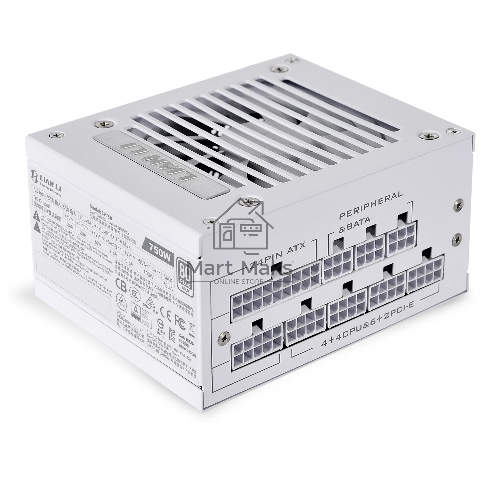 Блок питания 750W Lian Li SP750 White (SFX, 20+4 pin, 92mm fan, PCI-E 6+2Px2, 4xSATA) (G89.SP750W.00EU)