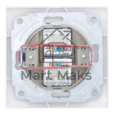 Розетка двойная компьютерная RJ45 скрытой установки IP20, белая 