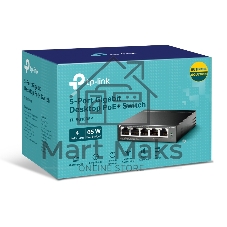 Коммутатор TP-Link TL-SG1005P, 4×1 Гбит/с PoE+ + 1×1 Гбит/с Uplink, неуправляемый
