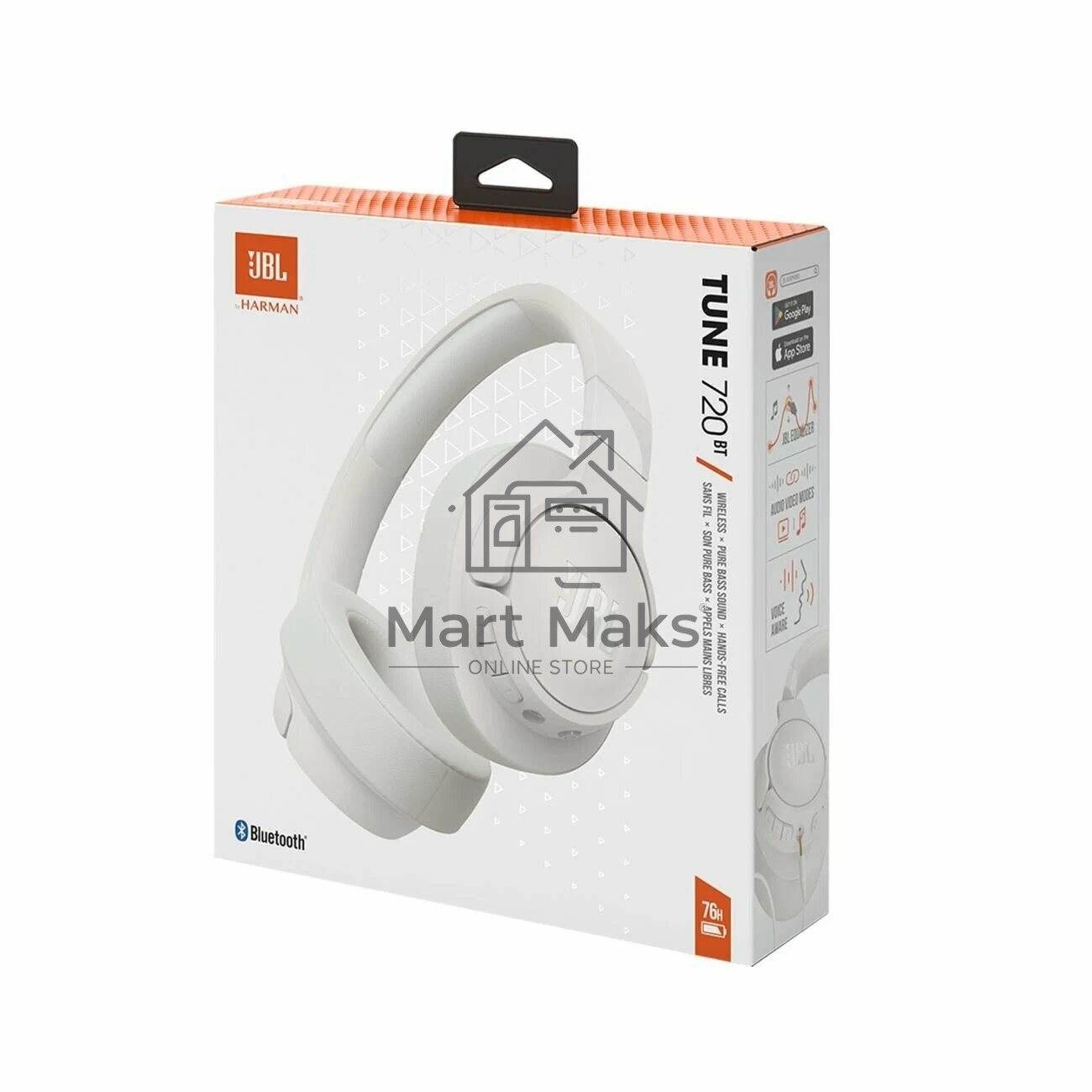 Гарнитура JBL Tune 720BT 1.2м беспроводные bluetooth оголовье белый