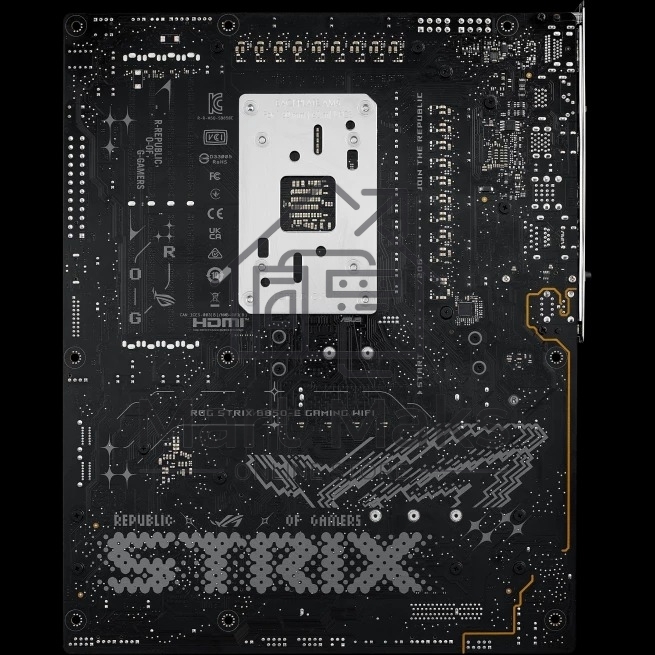 Материнская плата ASUS ROG STRIX B850-E GAMING WIFI, AM5, AMD B850, 4xDDR5, 4xSATA, 5xM.2, 1xPCI-E 5.0 x16, 1xPCI-E 4.0 x16, 1xRealtek 5Gb Ethernet, 1xUSB-C 4, 1xUSB-C 20Gbps, 6xUSB-A 10Gbps, 4xUSB-A 2.0, 3x3.5 мм, 7.1, ATX