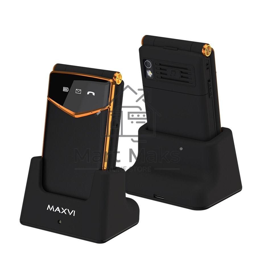 Мобильный телефон Maxvi E11ds черный/золотой