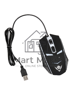 Мышь проводная Nakatomi MOG-02U черный, 1600 dpi, USB, кнопки - 5