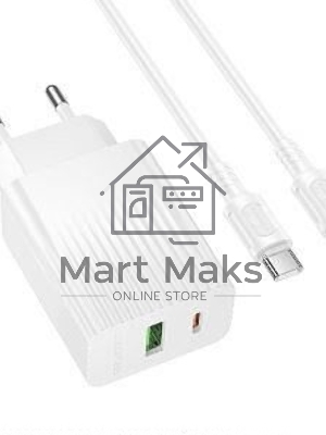 Сетевое зарядное устройство BOROFONE (6941991122927) BAS76Aaa 1USB+1Type-C 3.0A QC3.0 PD30W для Type-C Type-C White