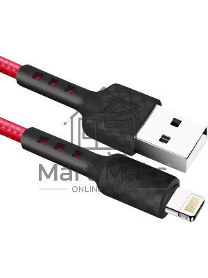 Кабель USB Defender F181 Lightning 1м, 2.4А, нейлон, пакет 1