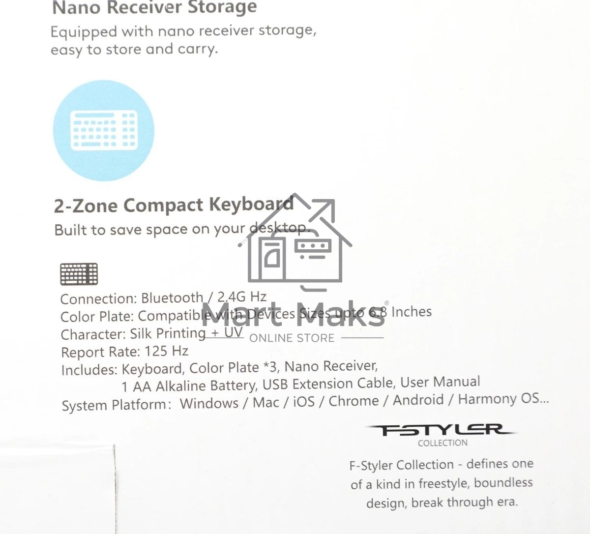 Клавиатура беспроводная A4Tech Fstyler FBK25, USB, Bluetooth/Радиоканал, белый/серый