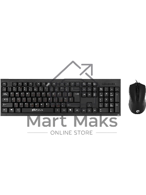 Комплект клавиатура+мышь Oklick 620M проводной, USB, 1200 DPI, чёрный