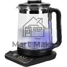 Чайник электрический Red Solution KG1330D 2л. 2000Вт прозрачный/черный корпус: пластик/стекло