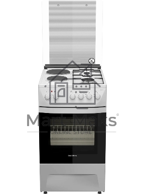 Плита комбинированная Darina 1D KM 241 337 W белый/черный, конфорок 4 шт, духовка 50 л, 50 см x 85 см x 60 см