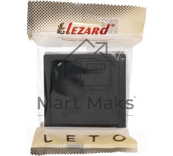 Выключатель 1-клав. проходной LETO черный бархат LEZARD 752-4200-105