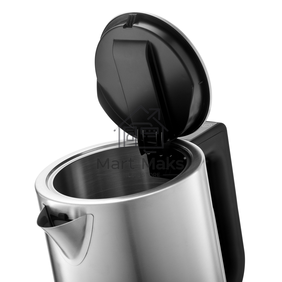 Чайник электрический BRAYER BR1060 2200 Вт, 1,7 л, стальной/черный