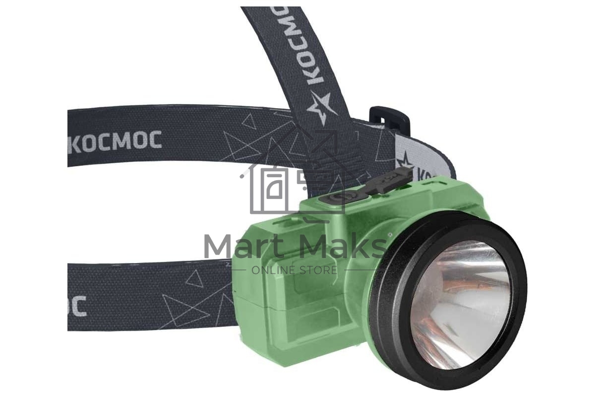 Фонарь аккумуляторный налобный КОСМОС KOC516Lit 2Вт LED Li-ion 14500 500мА.ч корпус ABS-пластик USB-шнур type C регулируемый эласт. ремешок