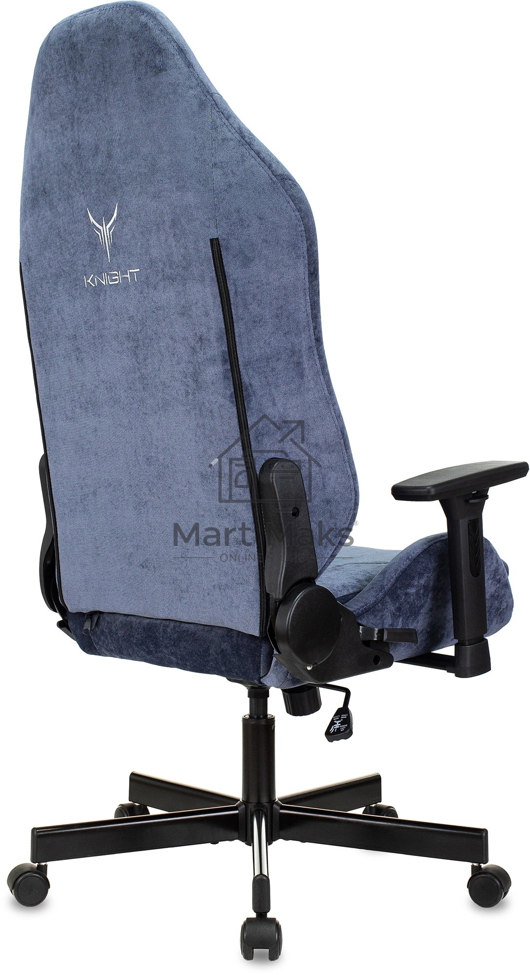 Кресло игровое Knight N1 Fabric синий Light-27 с подголов. крестовина металл