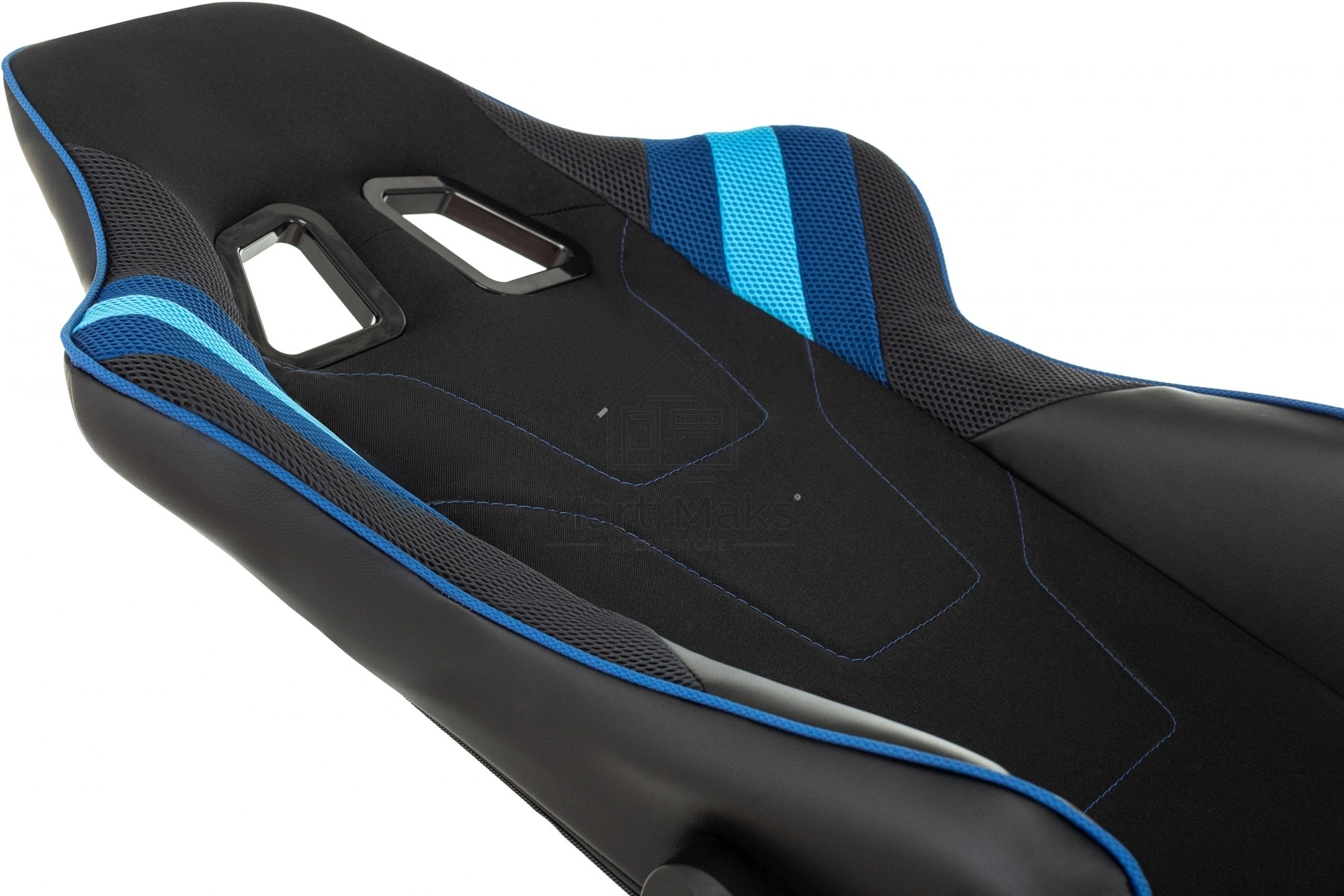 Кресло игровое Бюрократ VIKING 4 AERO BLUE черный/синий, искусст.кожа/ткань, две подушки