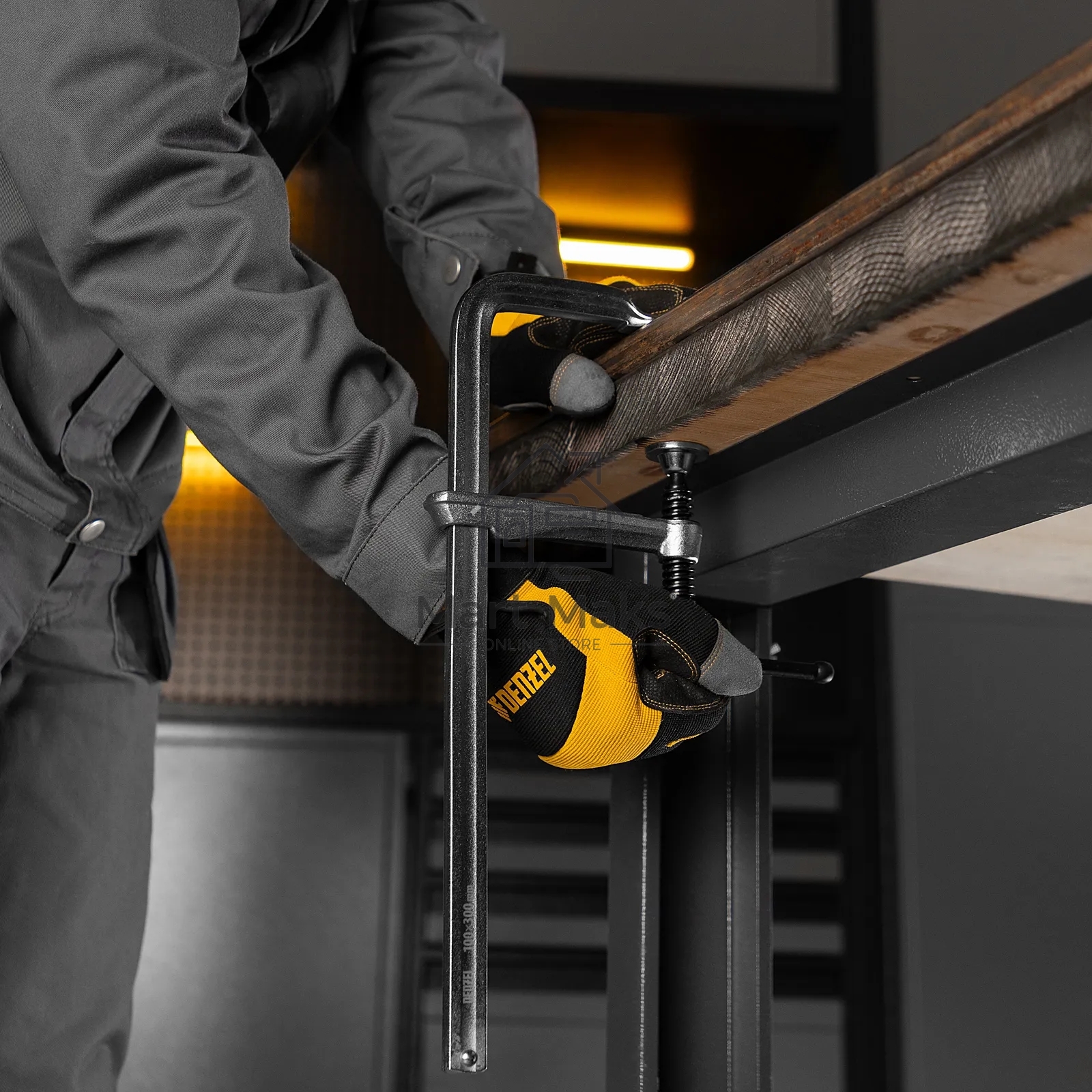 Струбцина Denzel F-образная, 120x300 мм, кованая