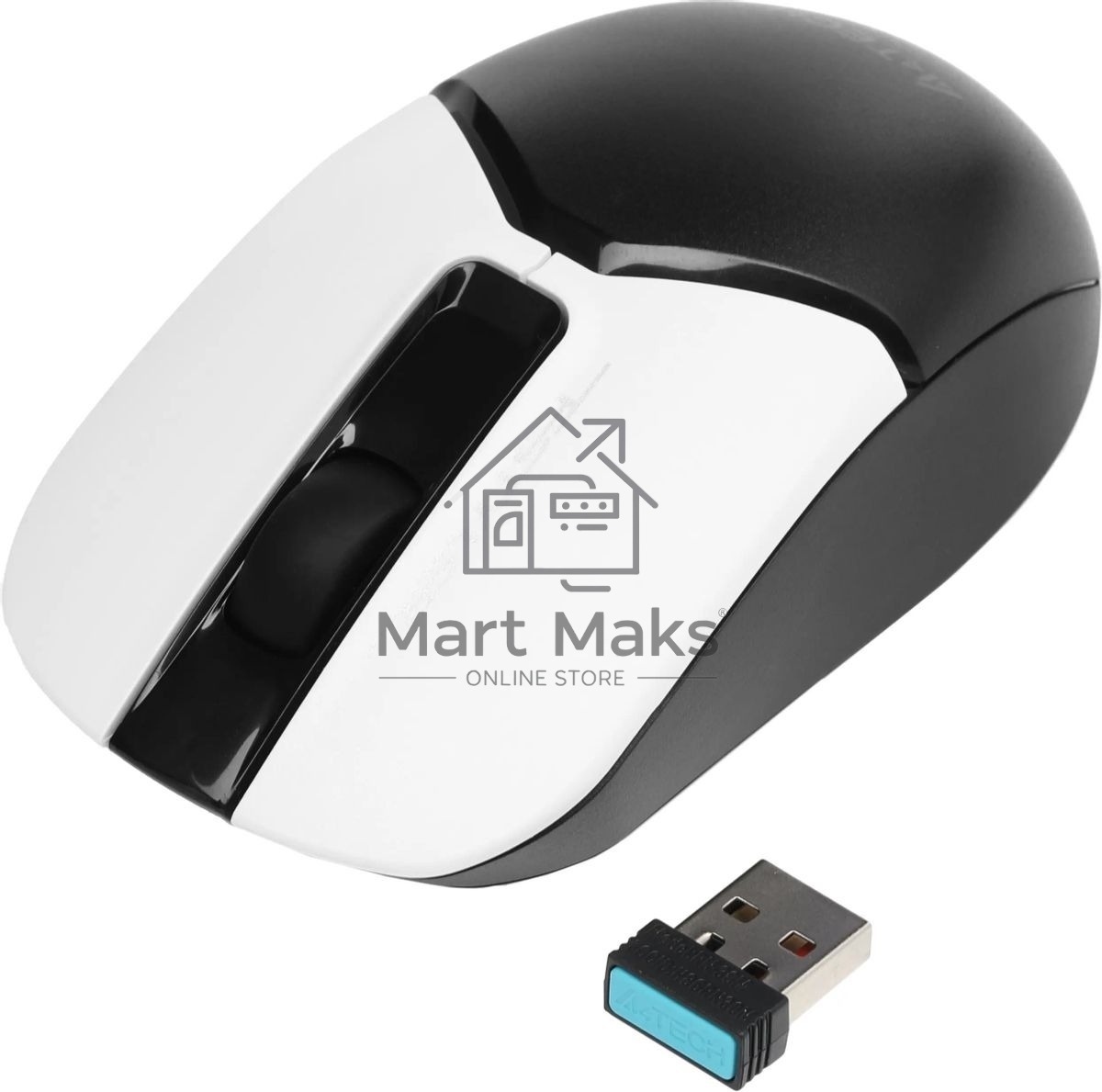 Мышь беспроводная A4Tech Fstyler FB12 белый/черный, 1200 dpi, радиоканал, Bluetooth, USB, кнопки - 3