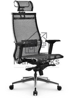 Кресло Метта Samurai S-3.051 MPES эко.кожа/сетка с подголов. крестов. металл хром