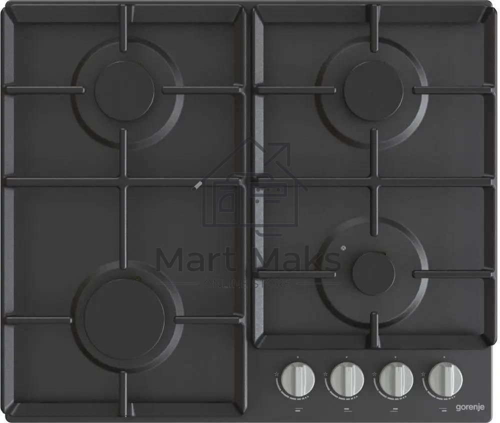 Газовая варочная панель Gorenje G641EXB, 4 конфорки, металл, черный