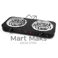 Плита настольная электрическая Centek CT-1509 черный, 2 кВт, ТЭН, конфорки - 2, эмаль, поворотные переключатели
