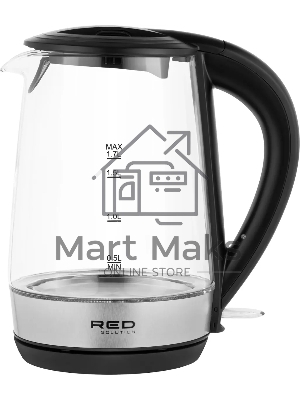 Чайник электрический Red Solution RK-G193 1.7л. 2200Вт черный корпус: стекло