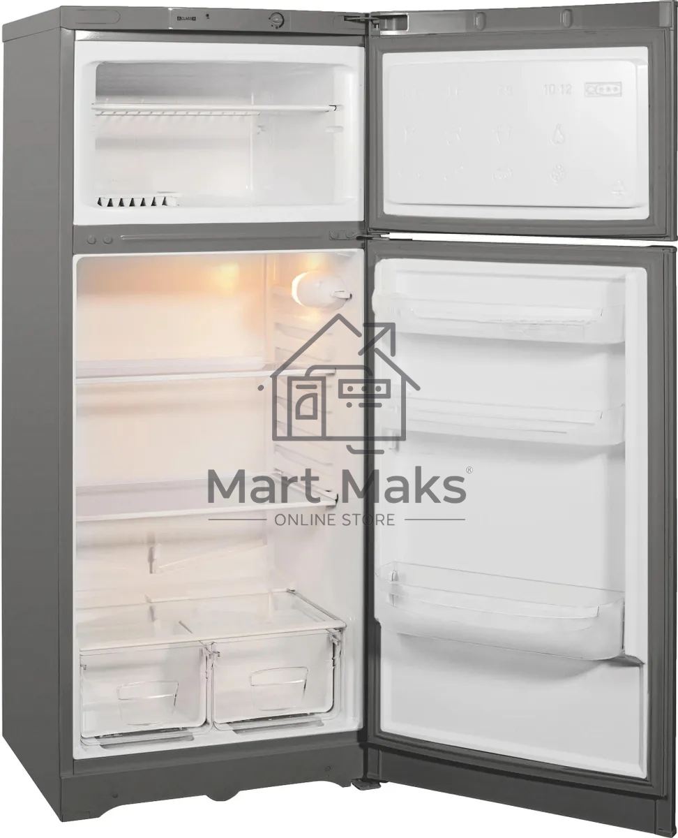 Холодильник Indesit TIA 14 G серебристый двухкамерный 194/51л морозилка сверху, ручное