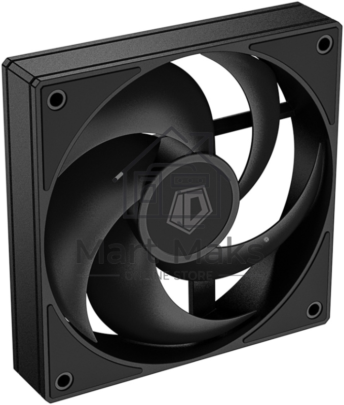 Вентилятор для корпуса ID-Cooling AS-120-K черный, 120 мм, 2000 об/мин, 27.2 дБ, 4 pin