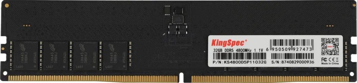 Оперативная память KingSpec DDR5, 32GB (1x32 GB), 4800 MHz, CL40, DIMM