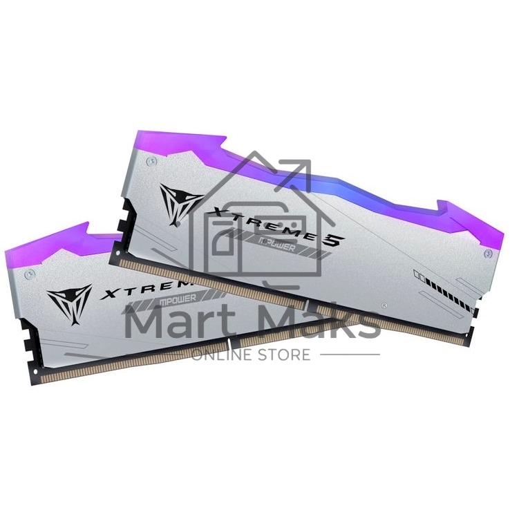 Оперативная память Patriot Viper Xtreme 5, DDR5, 32Gb (2x16Gb), 6000MHz, CL30, DIMM, с радиаторами, RGB, серебристый