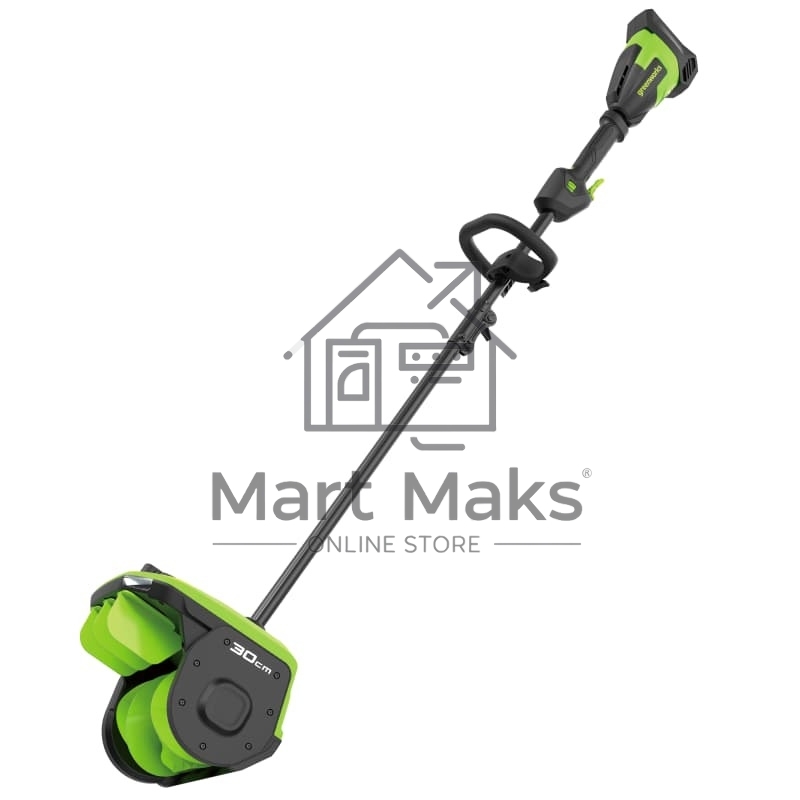 Снегоуборщик аккумуляторный GreenWorks 40V, 30 см, бесщеточный, с 1хАКБ 4 Ач и ЗУ (2603107UB)