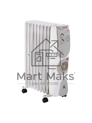 Масляный обогреватель Ресанта ОМ-9АВ (9 секций) белый, 2400 Вт, 30 м2, термостат 67/3/22