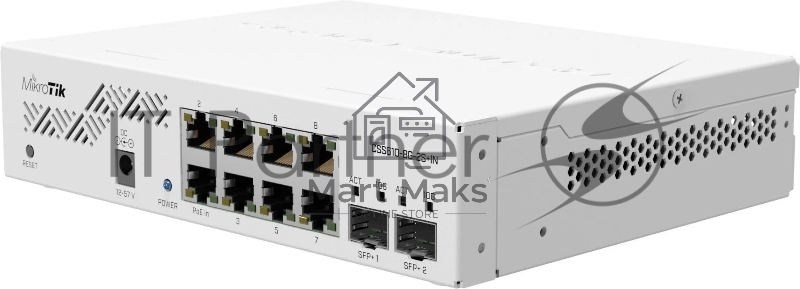 Коммутатор MikroTik CSS610-8G-2S+IN, 8×1 Гбит/с + 2×10 Гбит/с SFP+, управляемый