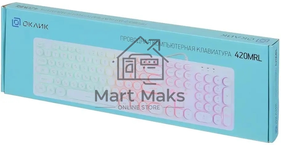 Клавиатура Oklick 420MRL 1091227 проводная, USB, белый