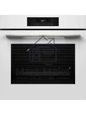 Духовой шкаф электрический Bosch HJG852YW0T Serie 6, 60 см, 66 л, белый,сенсорное управление, 8 режимов+AutoPilot 30(30 автоматических программ), LCD-дисплей, галогенное освещение, самоочистка EcoClean,Soft Open and Soft Close door,телескопические направл