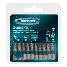 Бита Gross PH1х25мм, сталь S2, шестигр., 10 шт.