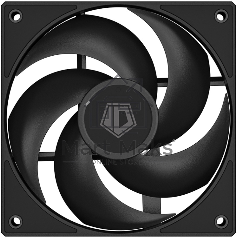 Вентилятор для корпуса ID-Cooling AS-120-K черный, 120 мм, 2000 об/мин, 27.2 дБ, 4 pin