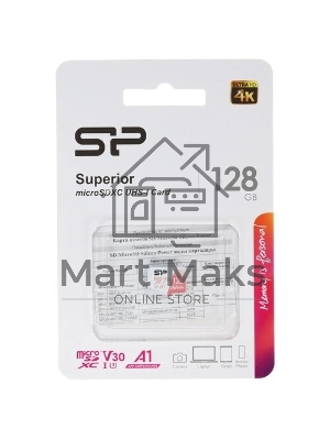 Флеш карта microSD Silicon Power Superior A1 128Gb microSDXC Class 10 UHS-I U3 100/80 Mb/s
