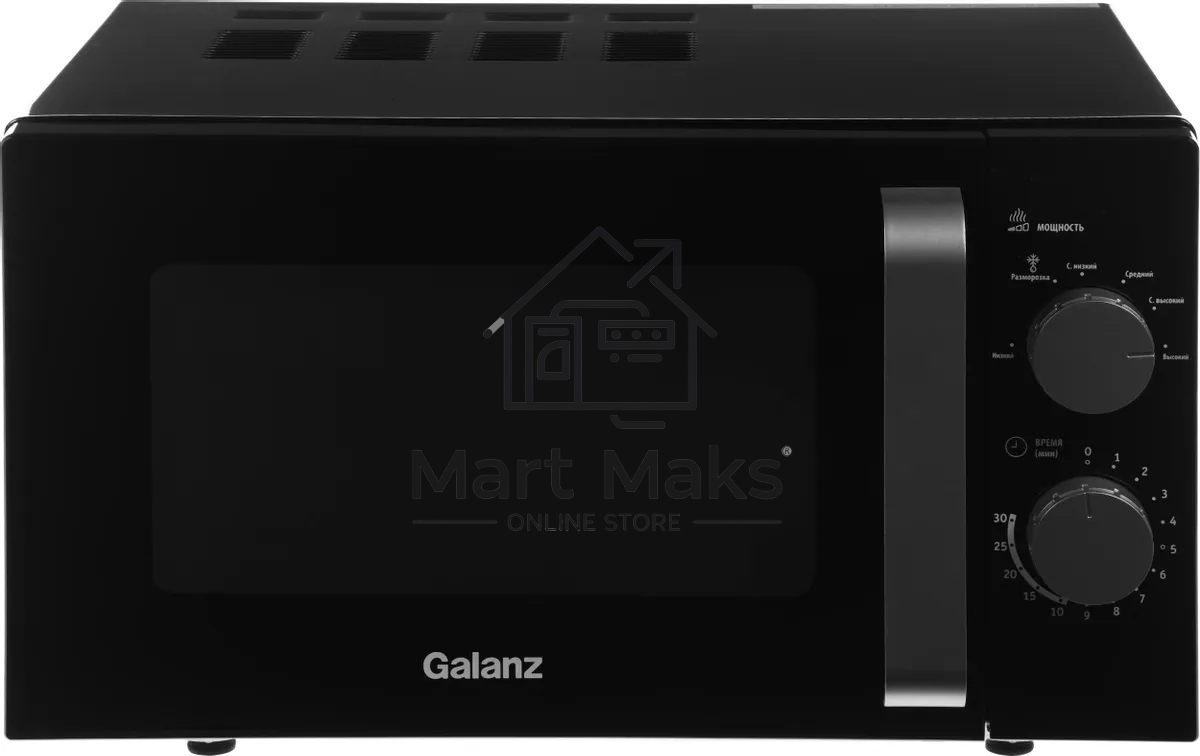 Микроволновая печь Galanz MOS-2401FMB черный, 20 л, 800 Вт, поворотный механизм