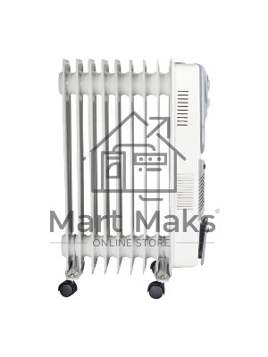 Масляный обогреватель Ресанта ОМ-9АВ (9 секций) белый, 2400 Вт, 30 м2, термостат 67/3/22