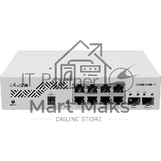 Коммутатор MikroTik CSS610-8G-2S+IN, 8×1 Гбит/с + 2×10 Гбит/с SFP+, управляемый