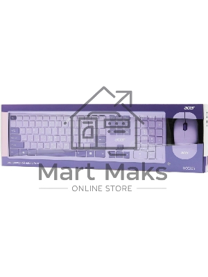 Комплект клавиатура + мышь Acer OCC205 беспроводной USB, 1200 dpi, фиолетовый