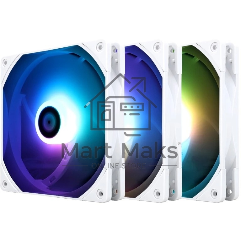 Кулер для корпуса Thermalright TL-C14W-Sx3 белый (140x140x26mm, 4-pin PWM, ARGB, 74.3CFM, 26.6dBA, 1500RPM)