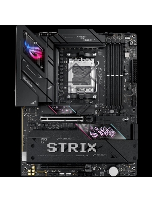 Материнская плата ASUS ROG STRIX B850-E GAMING WIFI, AM5, AMD B850, 4xDDR5, 4xSATA, 5xM.2, 1xPCI-E 5.0 x16, 1xPCI-E 4.0 x16, 1xRealtek 5Gb Ethernet, 1xUSB-C 4, 1xUSB-C 20Gbps, 6xUSB-A 10Gbps, 4xUSB-A 2.0, 3x3.5 мм, 7.1, ATX