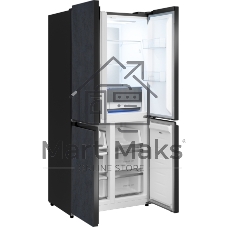 Холодильник Weissgauff WCD 450 Rock Glass NoFrost Inverter графит темный трехкамерный 287/163л морозилка снизу, No Frost, Side by Side