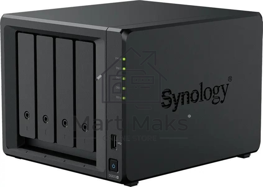 Сетевое хранилище Synology DiskStation DS925+ black (AMD Ryzen V1500B/4Gb/4 pcs (3.5