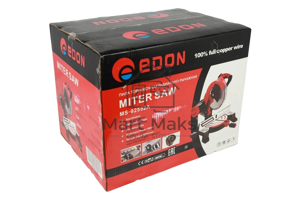 Пила дисковая торцовочная EDON MS-92552A черный/красный 7297